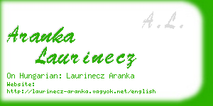 aranka laurinecz business card